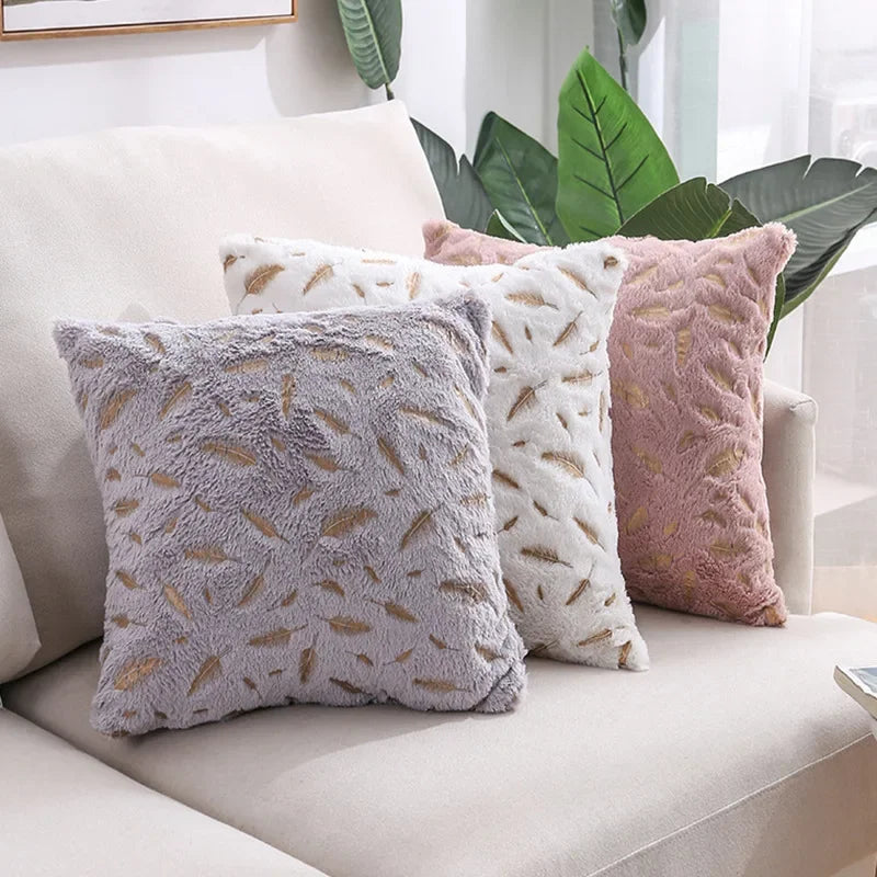 Short Plush Sofa Pillows