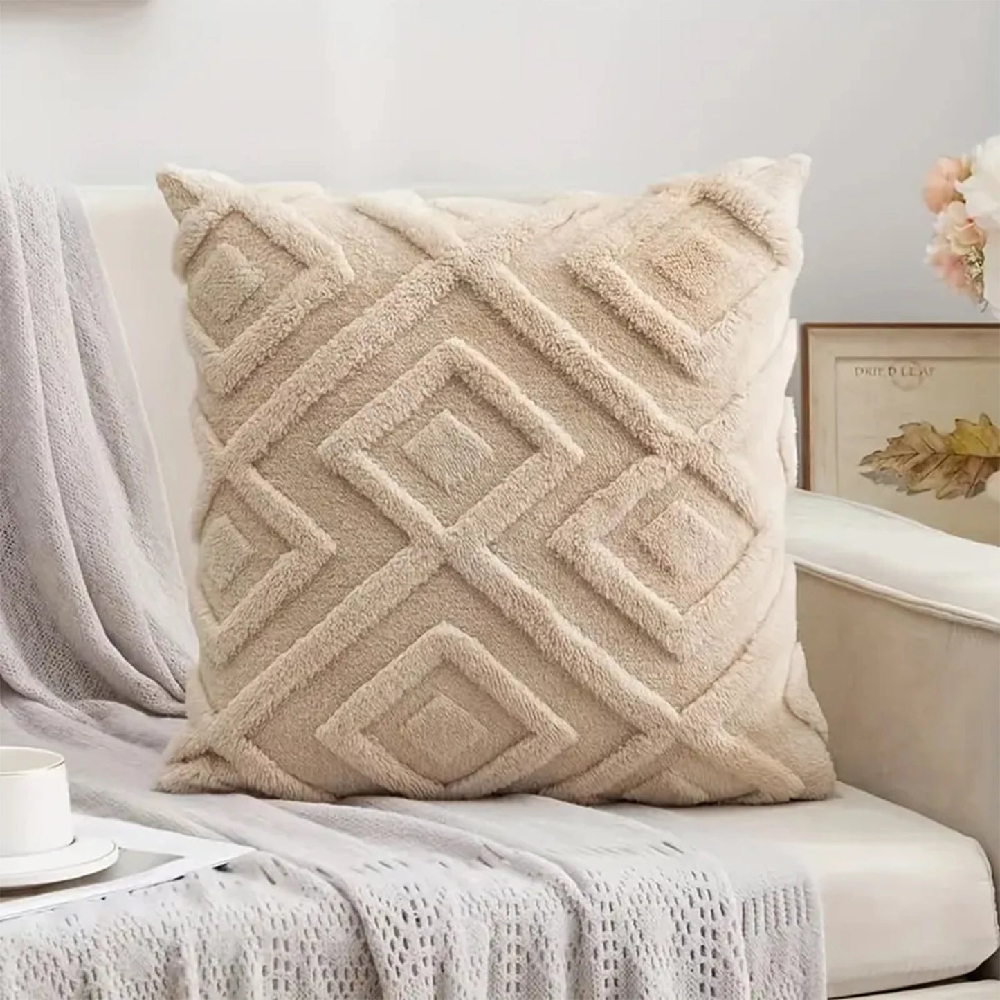 Decorative Faux Wool Throw Pillow Covers