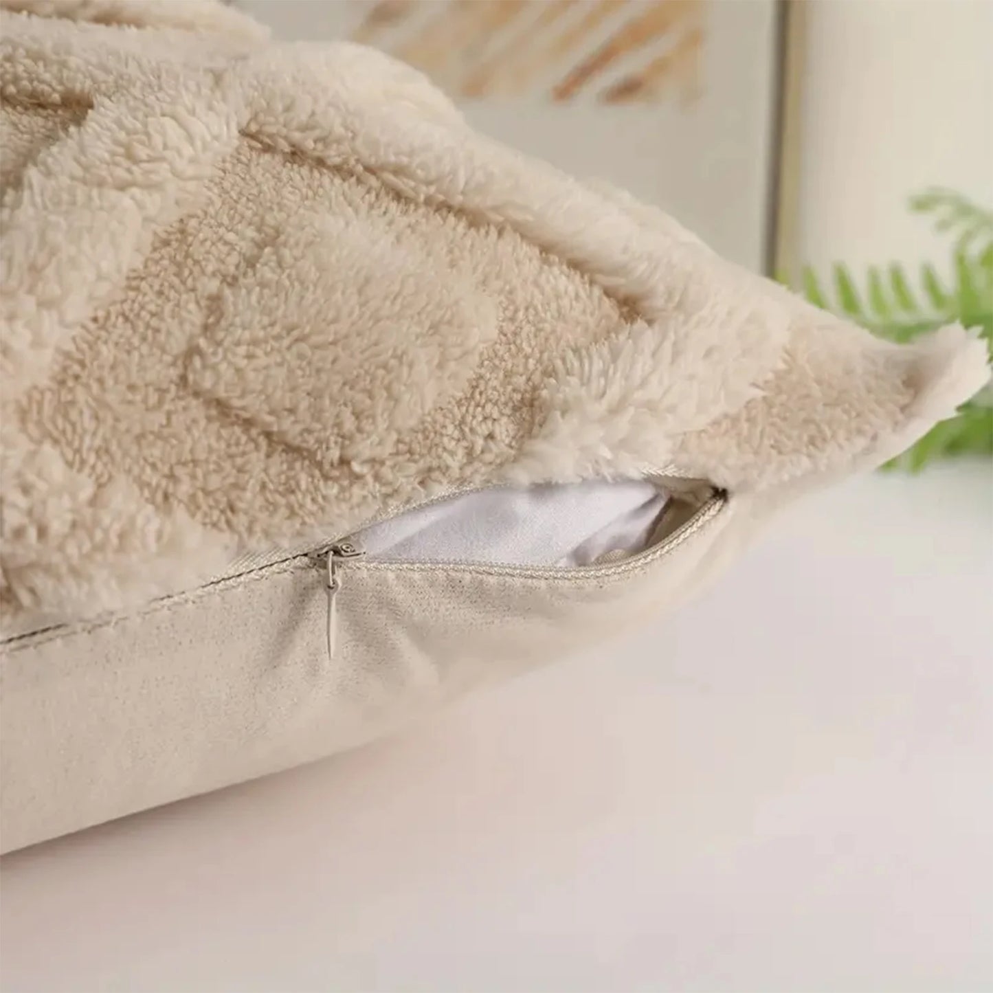 Decorative Faux Wool Throw Pillow Covers