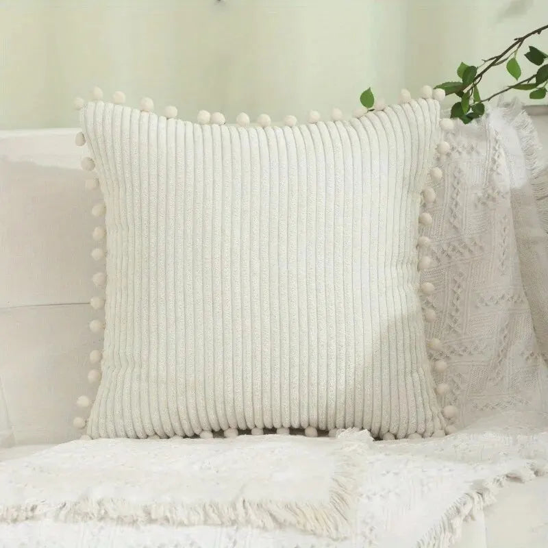 Pom Pom Pillow Covers Decorative Throw Pillow Living Room Bedroom
