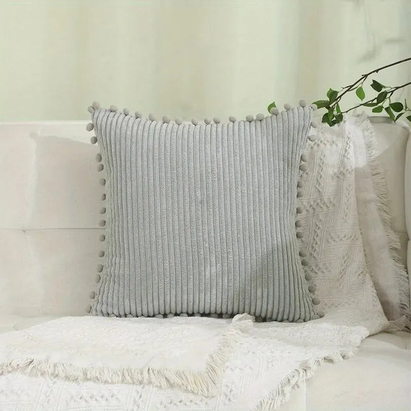Pom Pom Pillow Covers Decorative Throw Pillow Living Room Bedroom