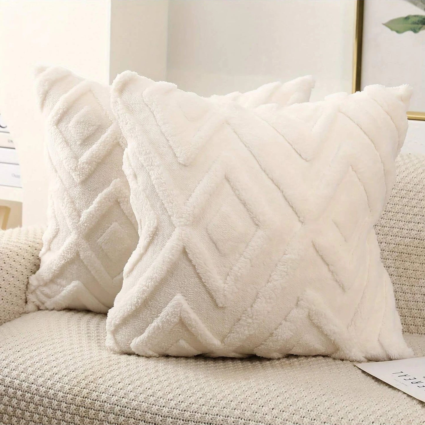 Decorative Faux Wool Throw Pillow Covers
