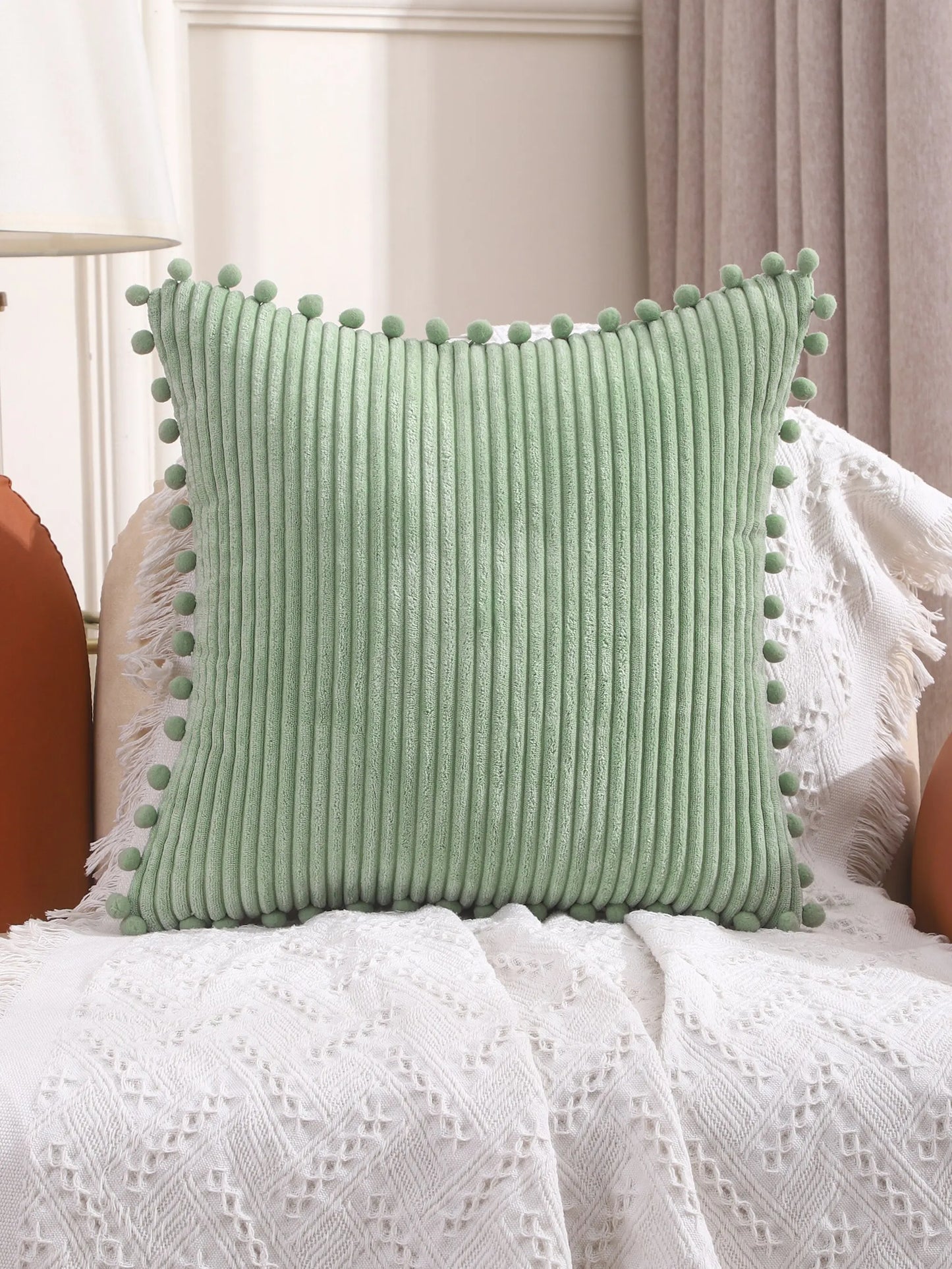 Pom Pom Pillow Covers Decorative Throw Pillow Living Room Bedroom